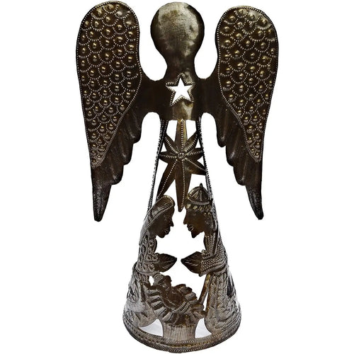 Metal Nativity Scene Standing Angel