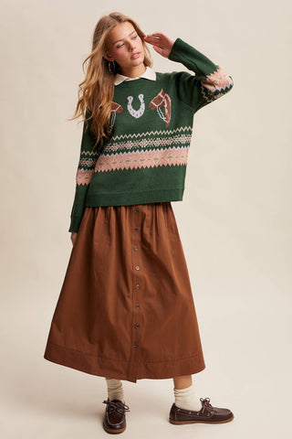 Cowgirl Clara Horse Trail Sweater