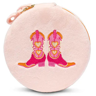 Cowgirl Boots Velvet Jewelry Case