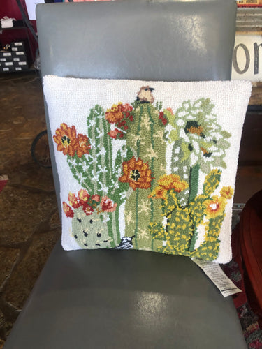 Cactus floral hook pillow