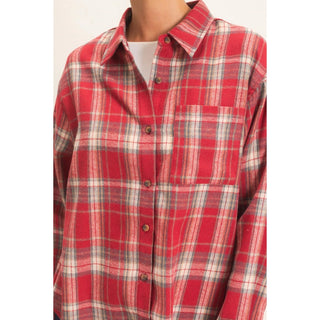 Rosalie Red Stripe Button Down Top