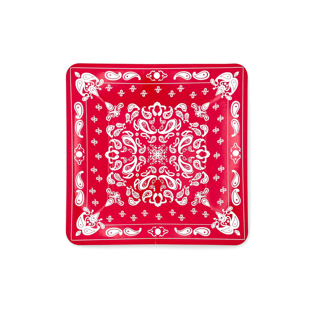 Red Bandana Dessert Plates