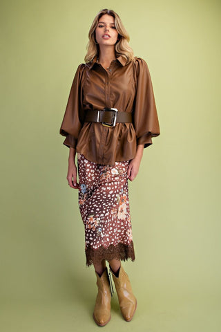 Axis Print Midi Skirt