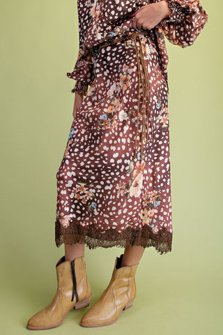 Axis Print Midi Skirt