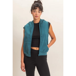 Teal Sleeveless Hoodie