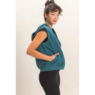 Teal Sleeveless Hoodie