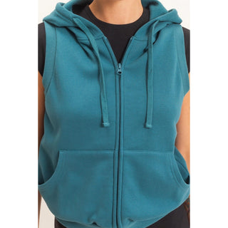 Teal Sleeveless Hoodie